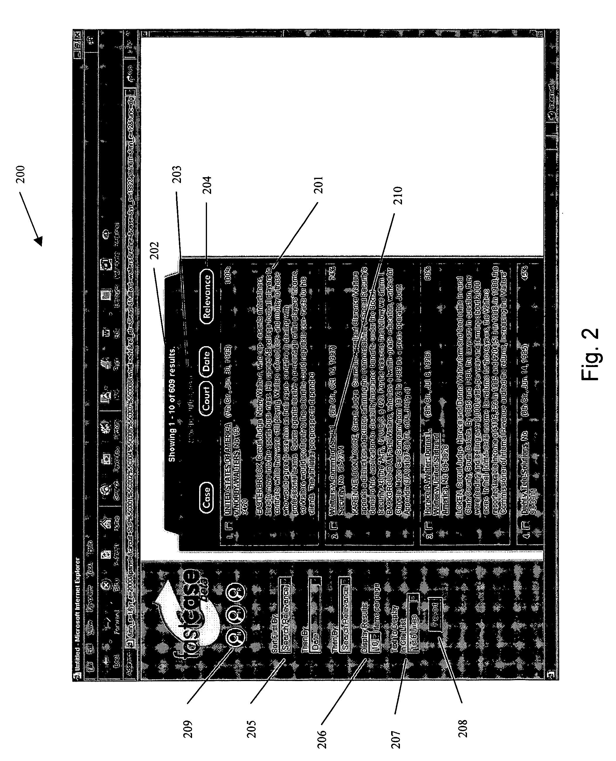 Apparatus and method for displaying records responsive to a database query