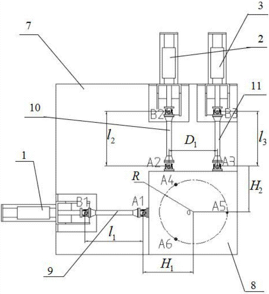 Position control method of six-degree-of-freedom hydraulic moving platform with connection rod