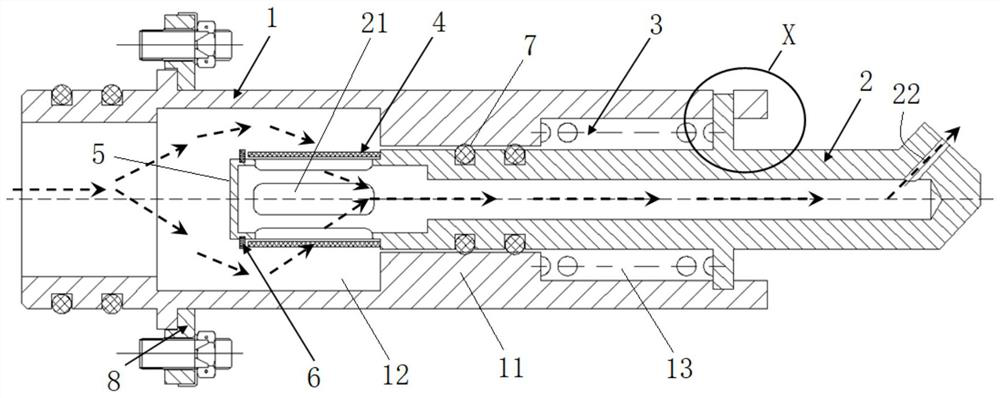 A lubricating oil nozzle with filtering function