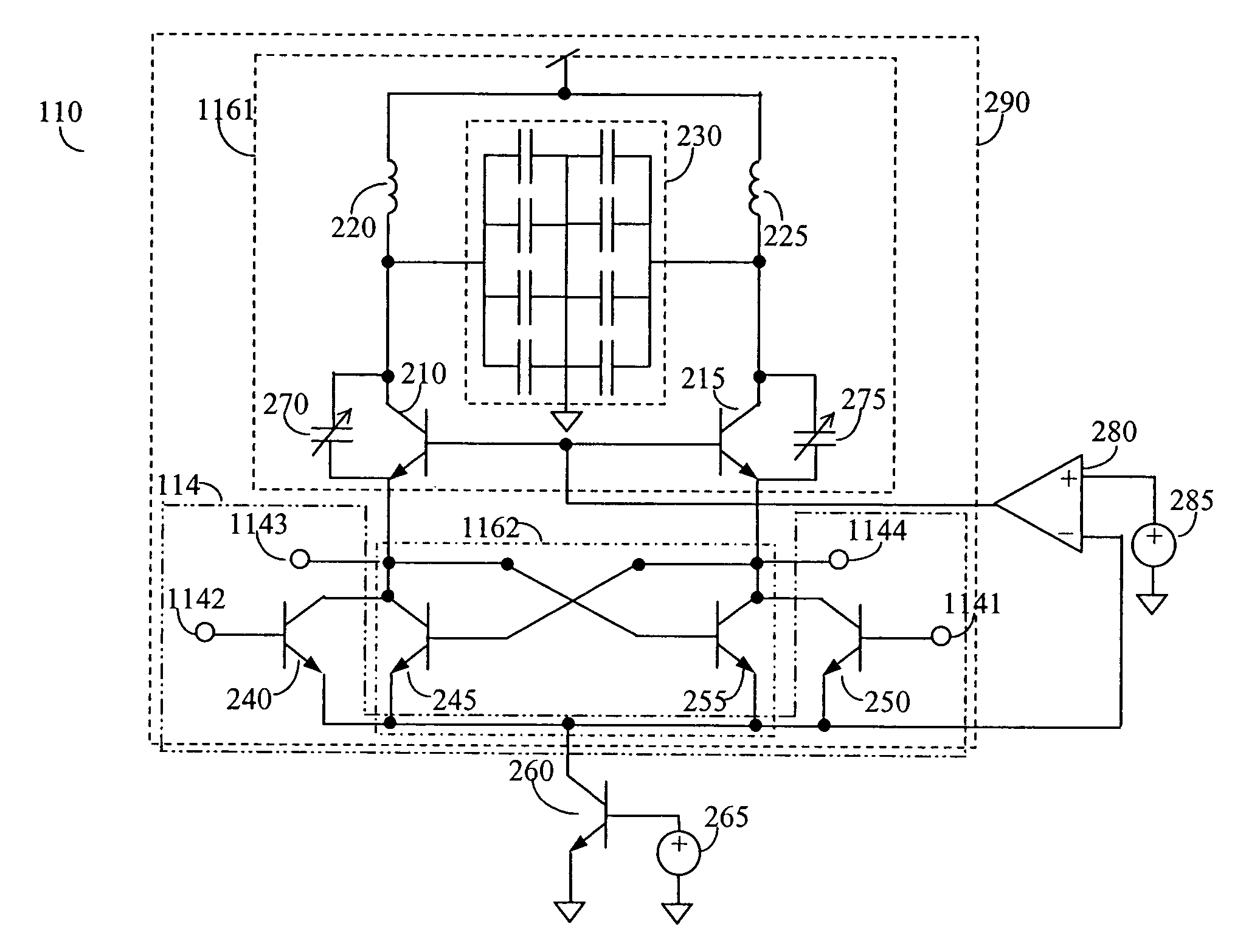 Quadrature voltage controlled oscillators with phase shift detector