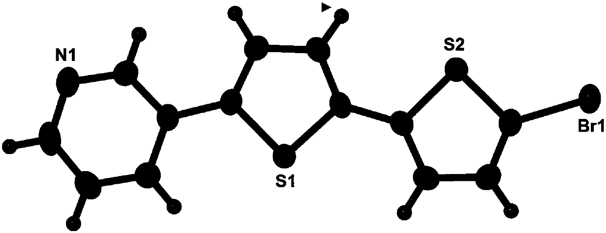 Bromopyridine dithiophene purple-blue fluorescent material
