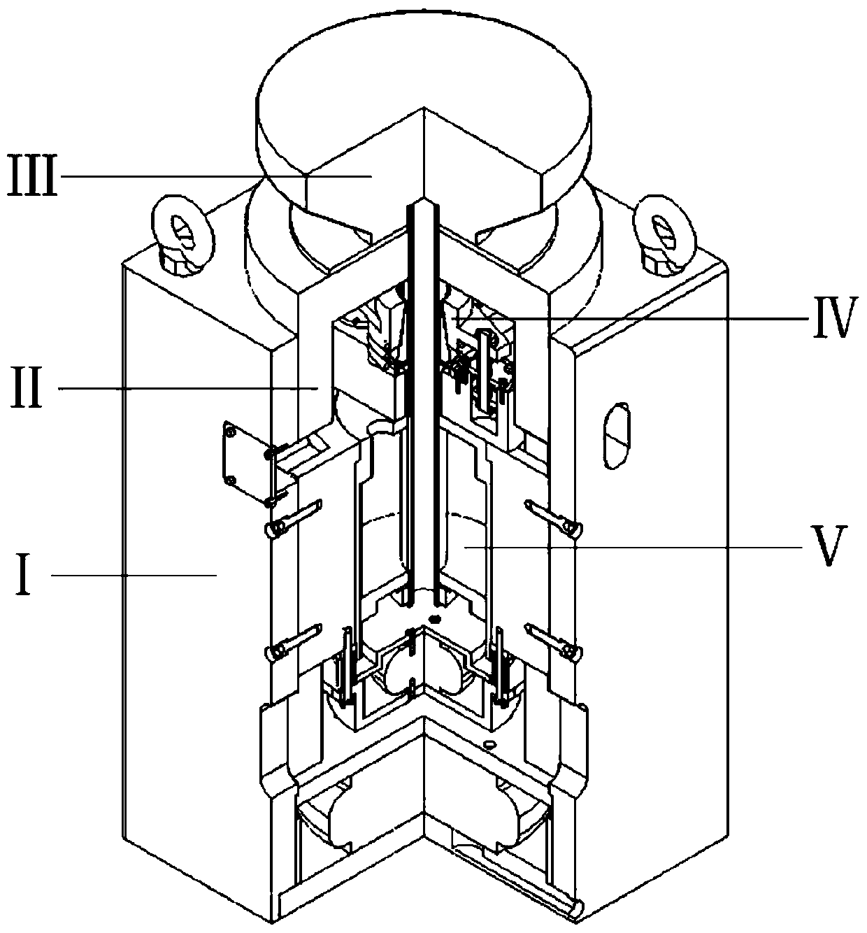 A large load high g value pneumatic vertical impact test bench