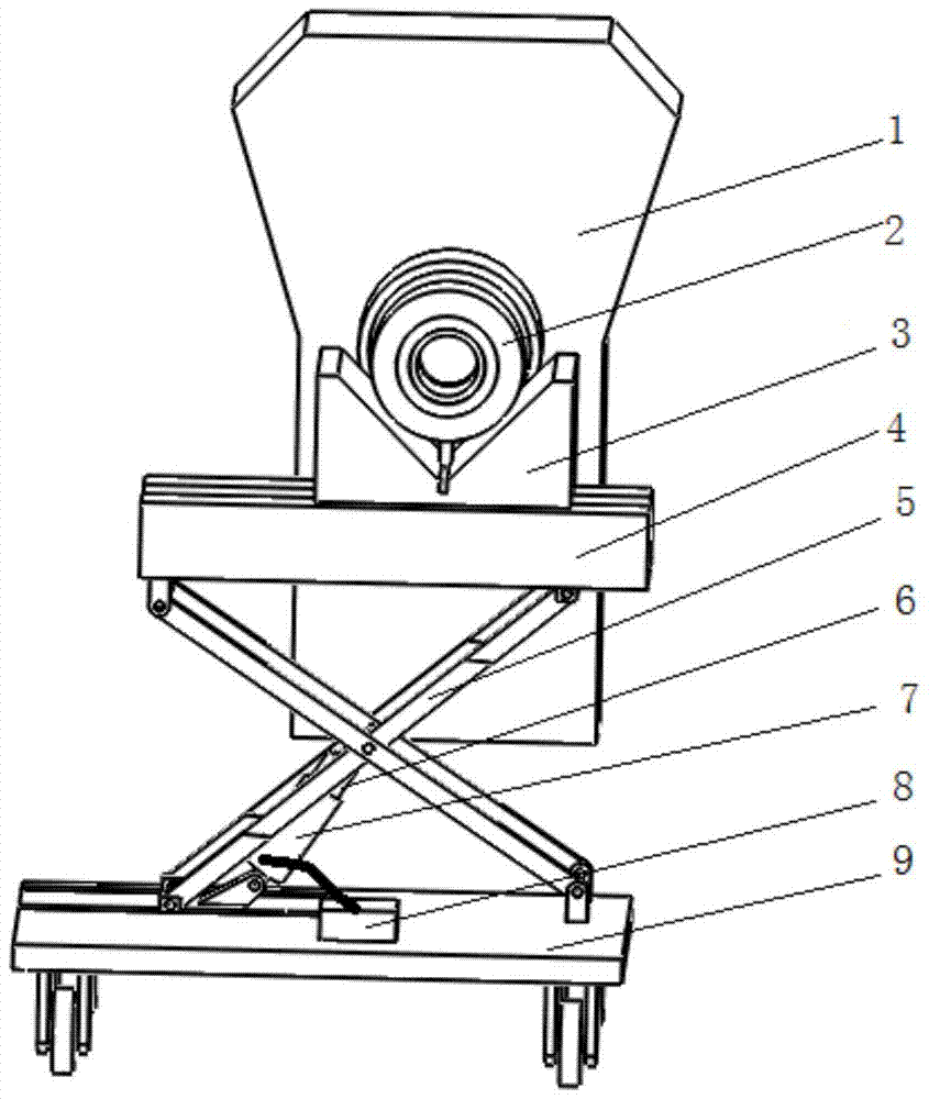 Support platform for assembly and disassembly of diesel engine crankshaft shock absorber