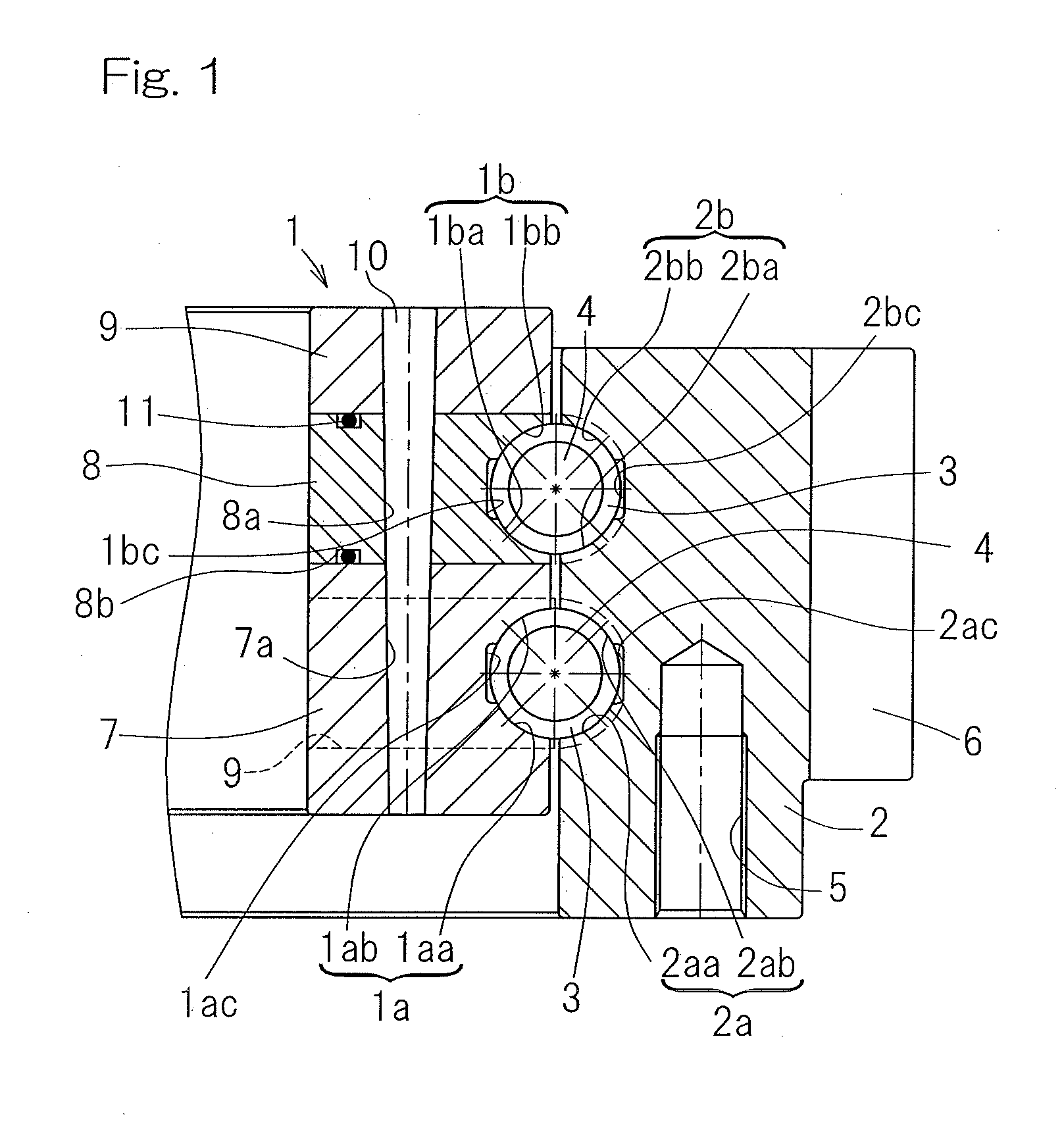 Slewing bearing and rotating section support device for wind turbine