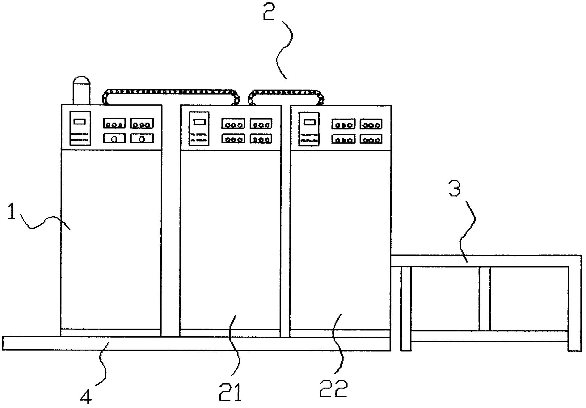 Automatic separating and combining track type paperboard integrated forming machine