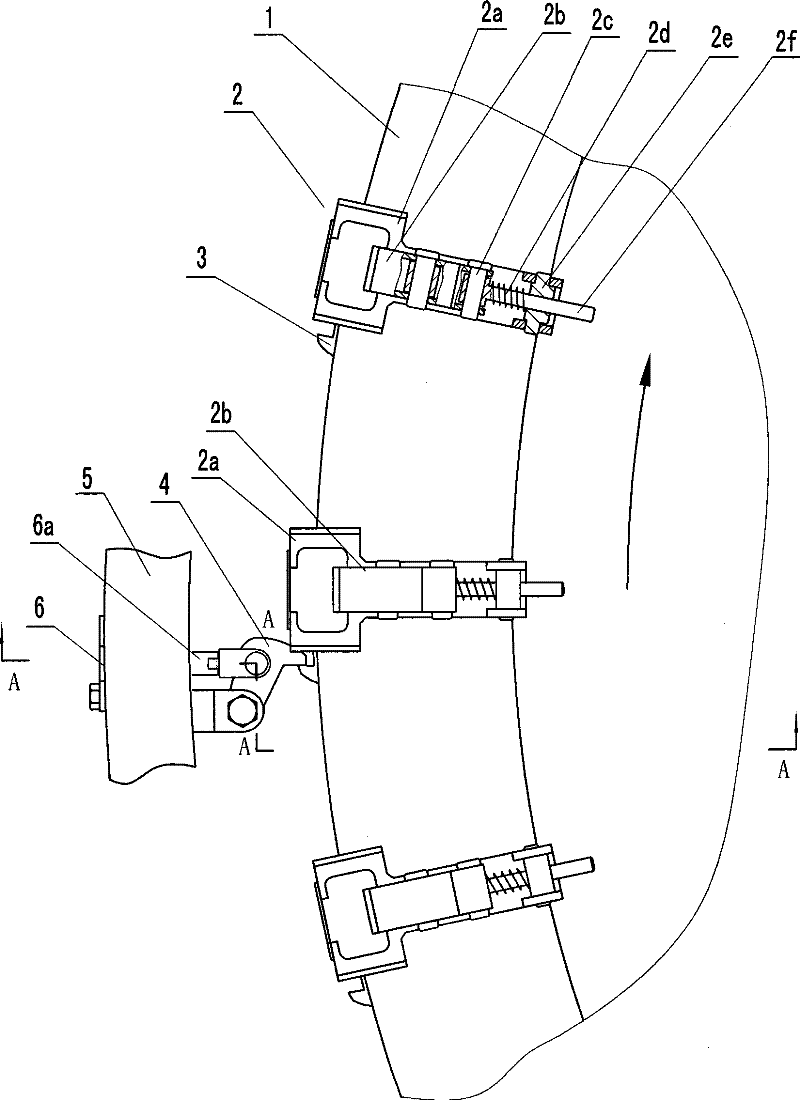 Receiving and clamping device of filling machine packaging bag