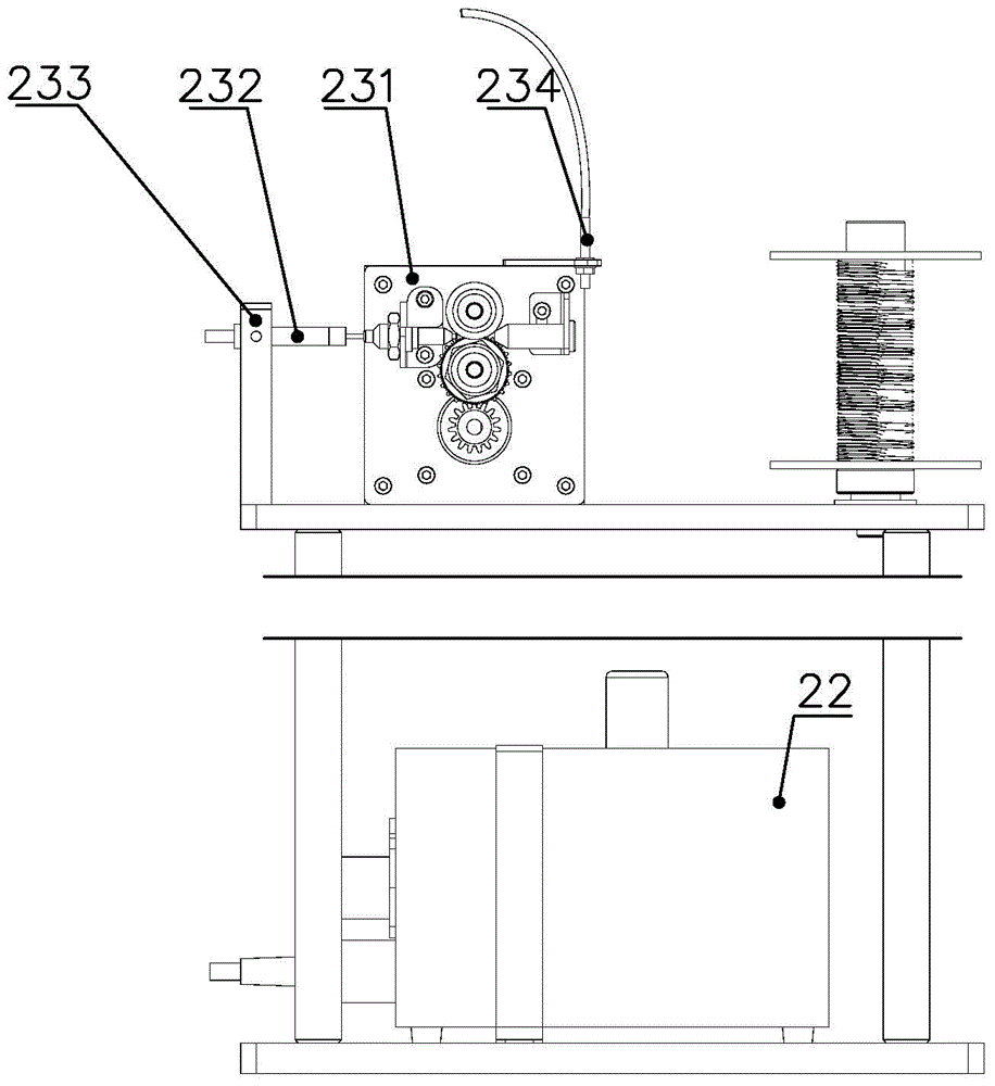 A wire head positioning and welding structure of a winding machine