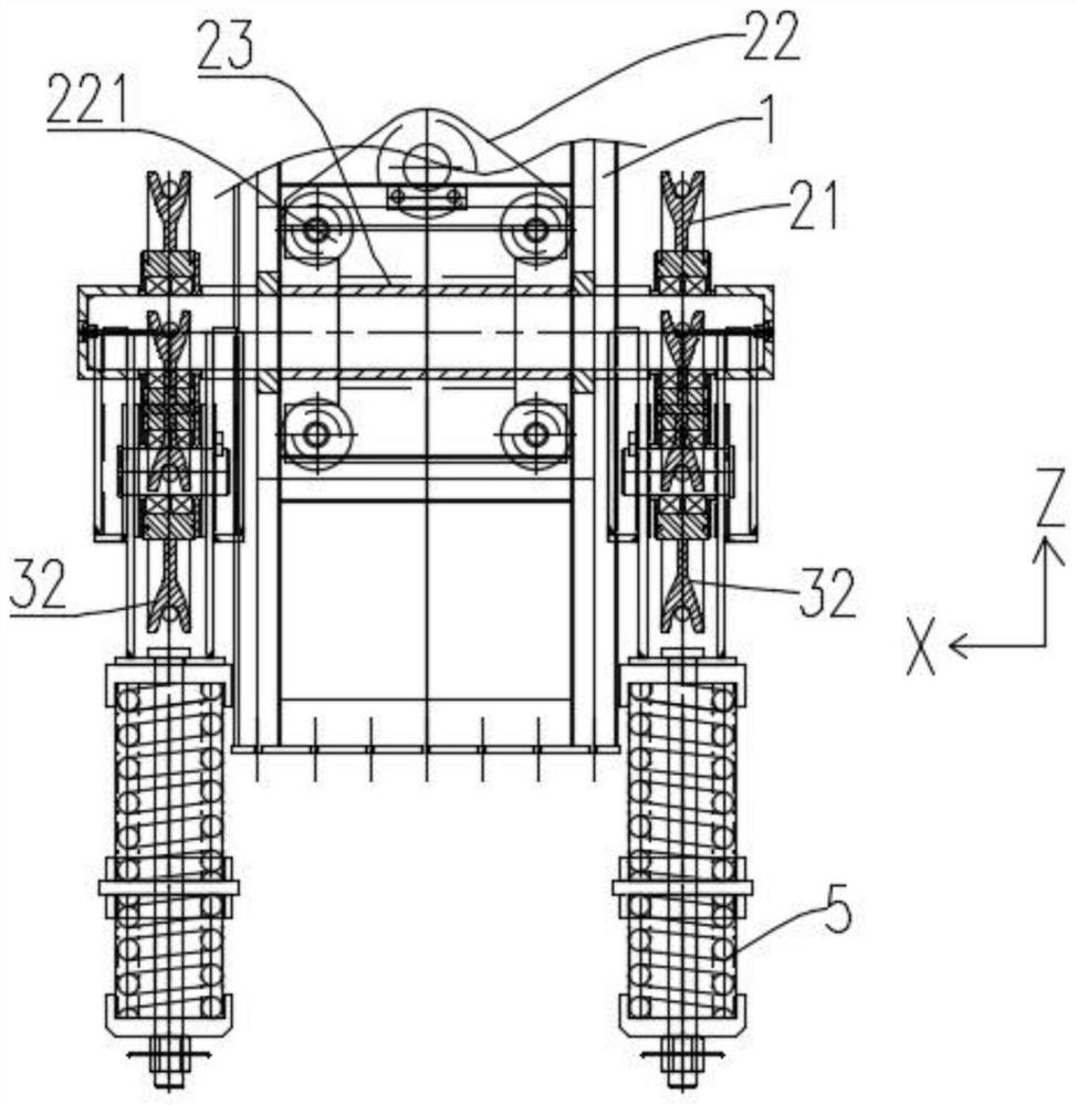 Large-stroke impact buffering device and impact crushing equipment