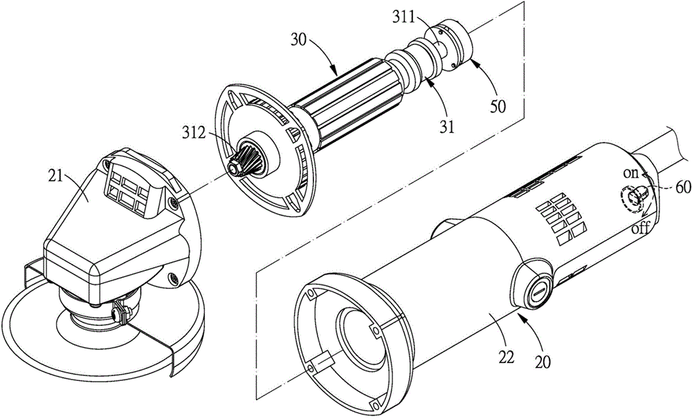 Handheld electric grinder with shutdown braking device