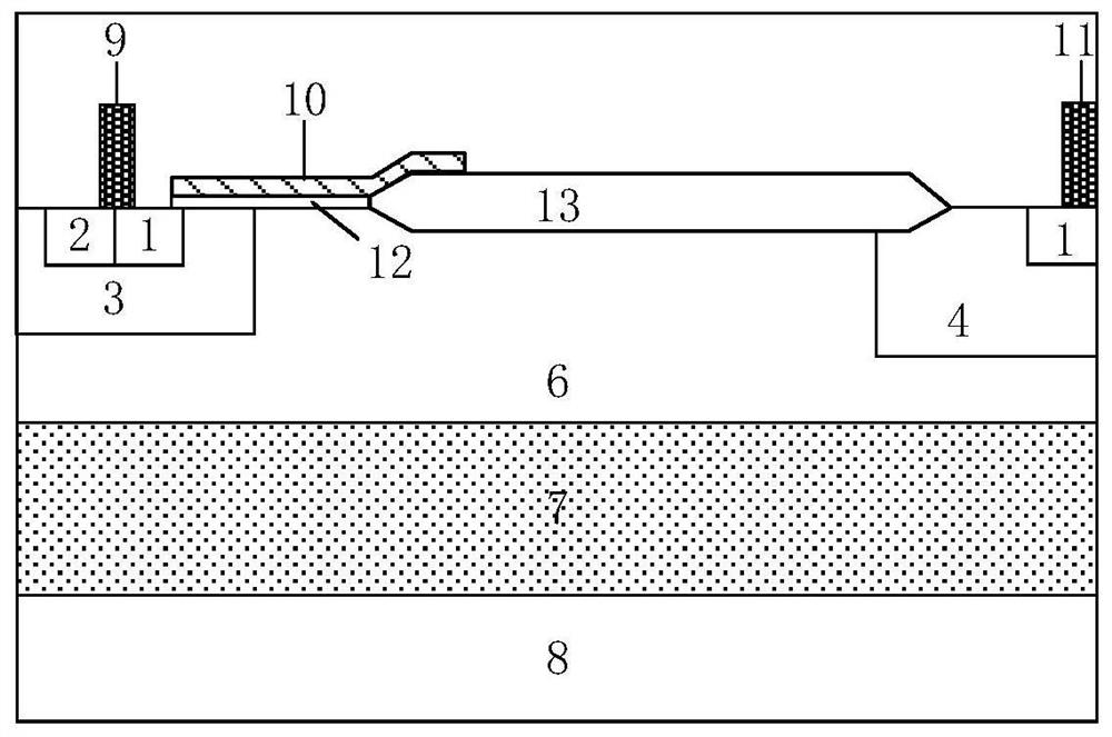 Lateral device and preparation method for reducing influence of high-voltage interconnection