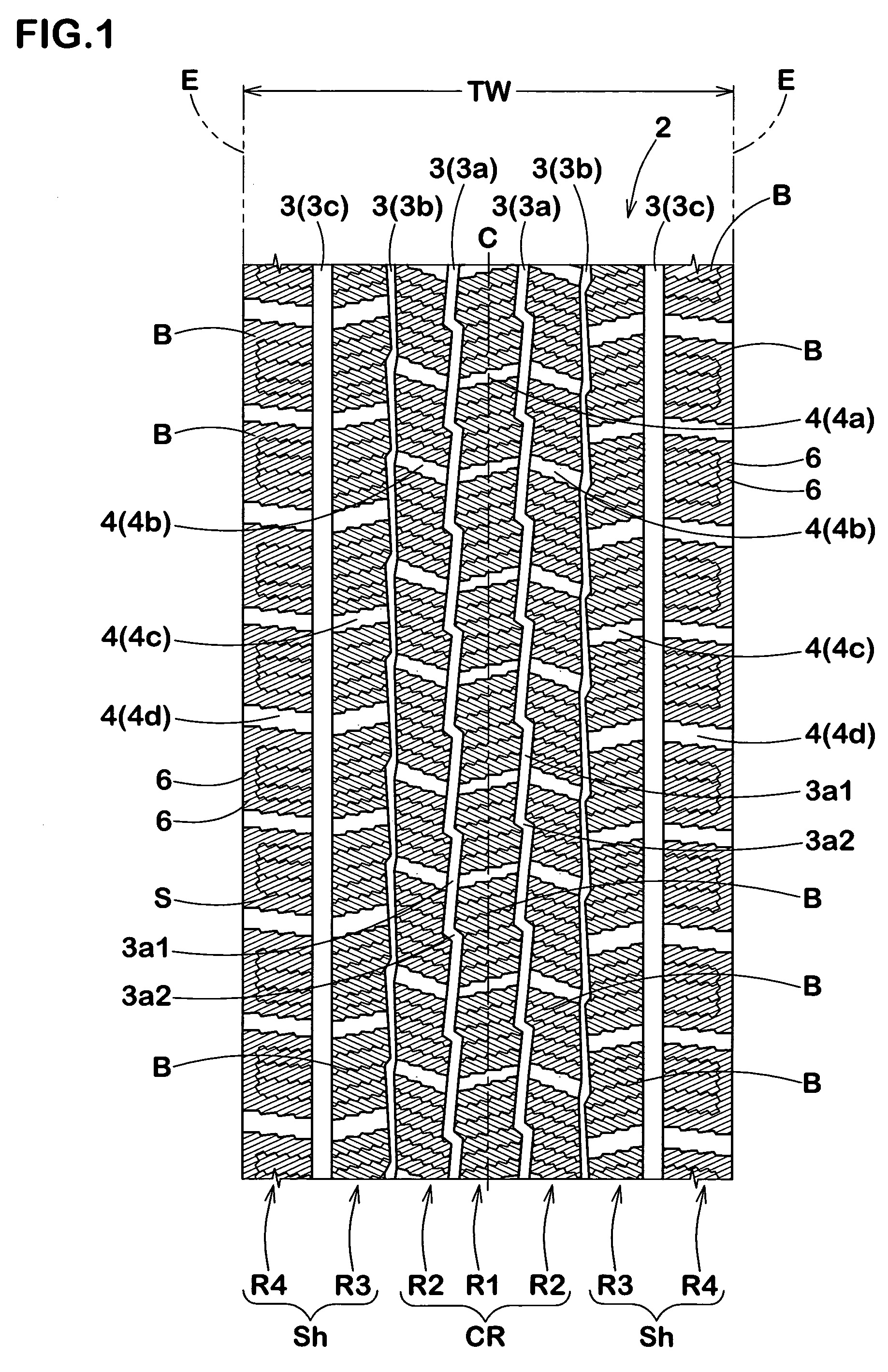 Studless tire