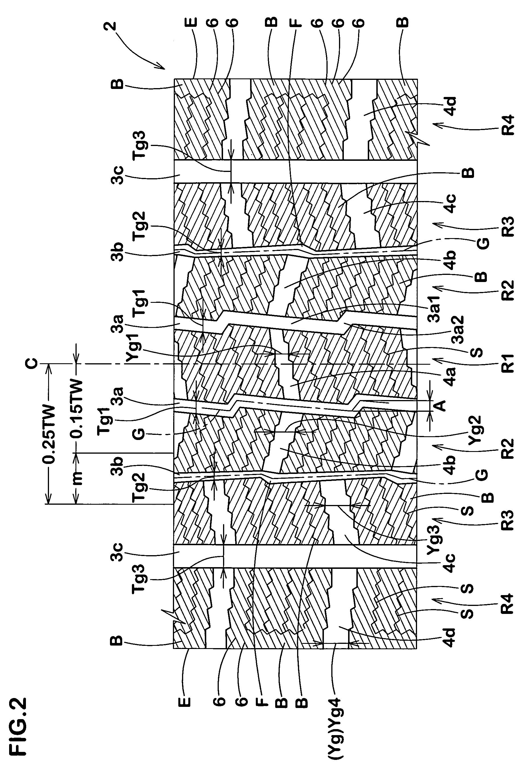 Studless tire