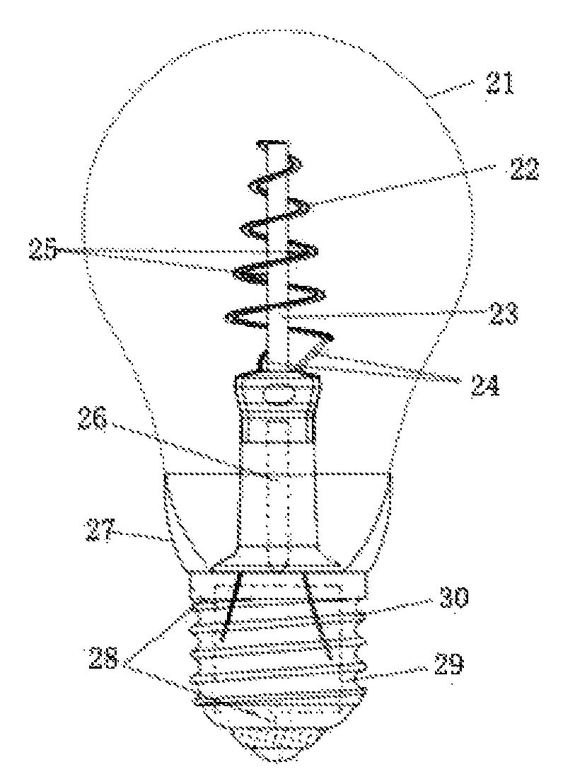 Spiral LED filament and light bulb using spiral LED filament