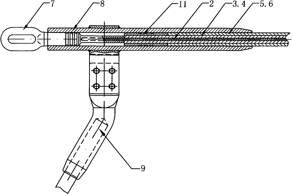 Strain clamp for large-section lead