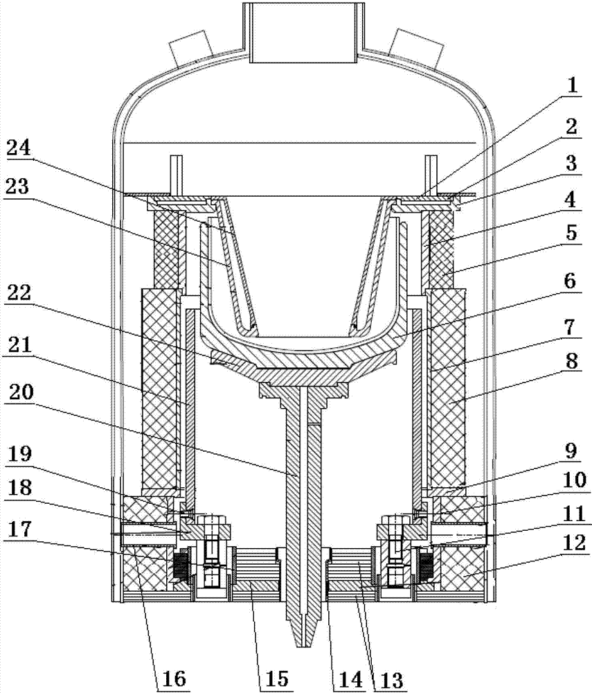 Straight pulling single crystal furnace and processing method of carbon-carbon composite material for straight pulling single crystal furnace