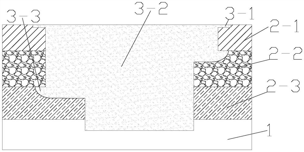 I-shaped piling wall type cement pavement crack repairing structure and repairing method