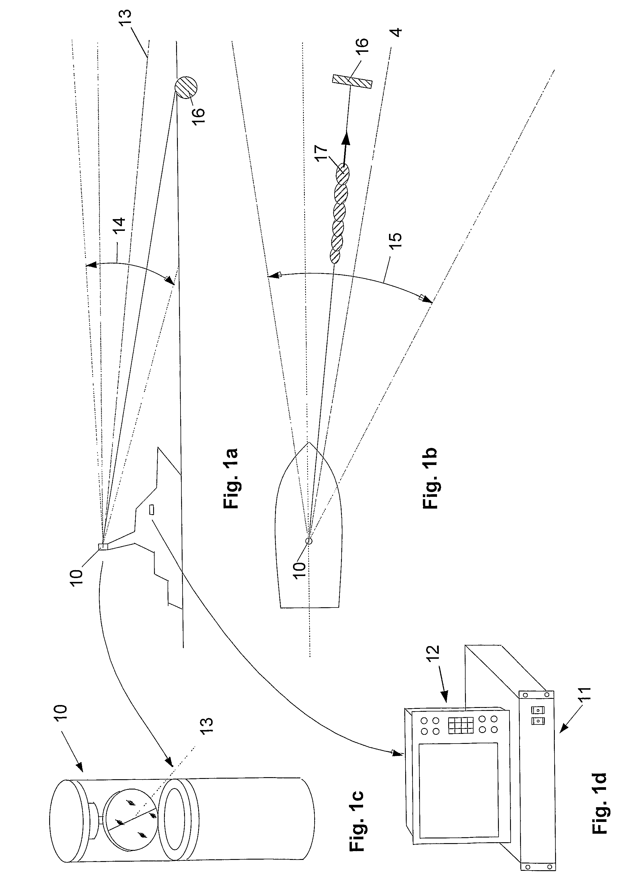 System for the detection and the depiction of objects in the path of marine vessels