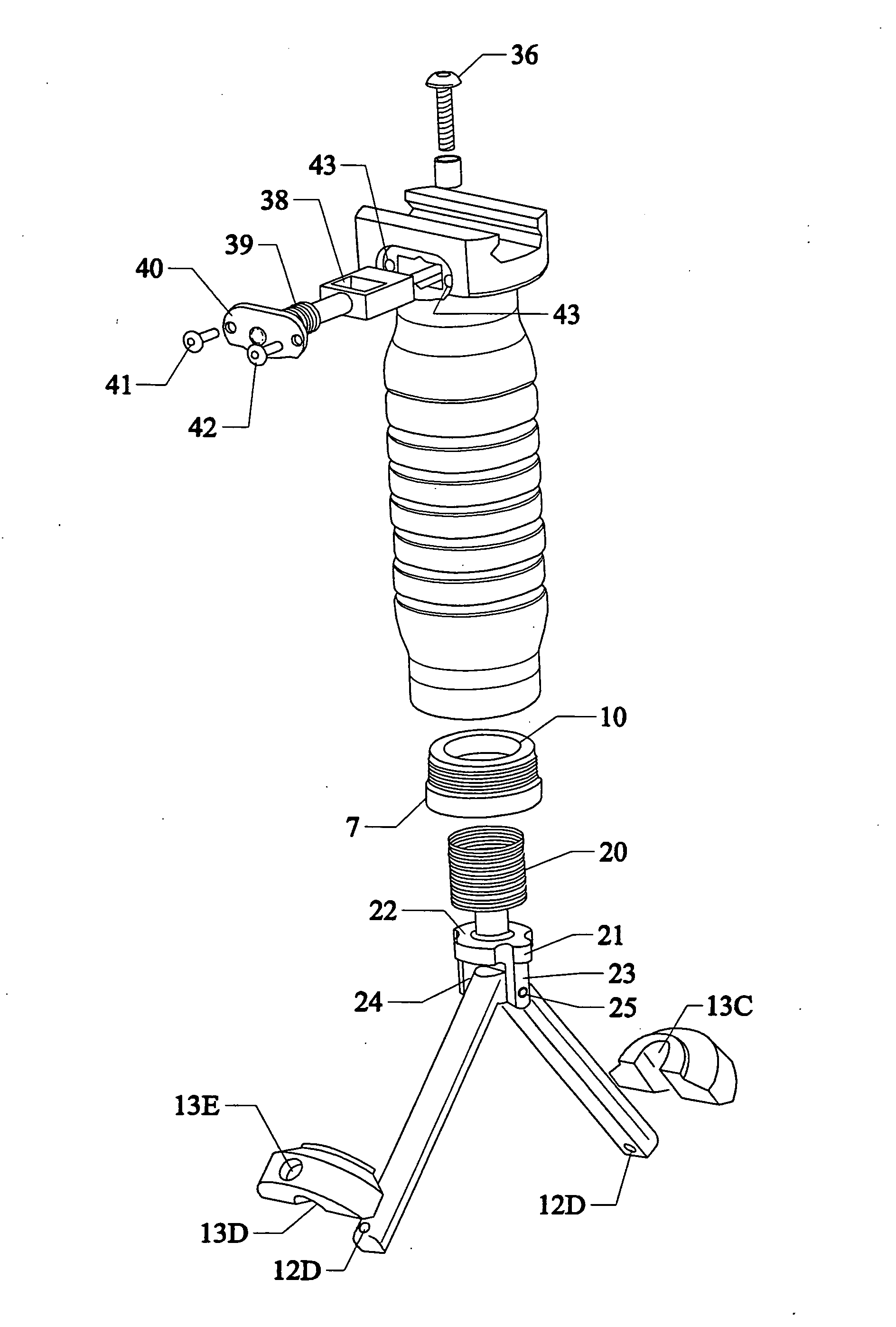 Vertical fore grip with bipod