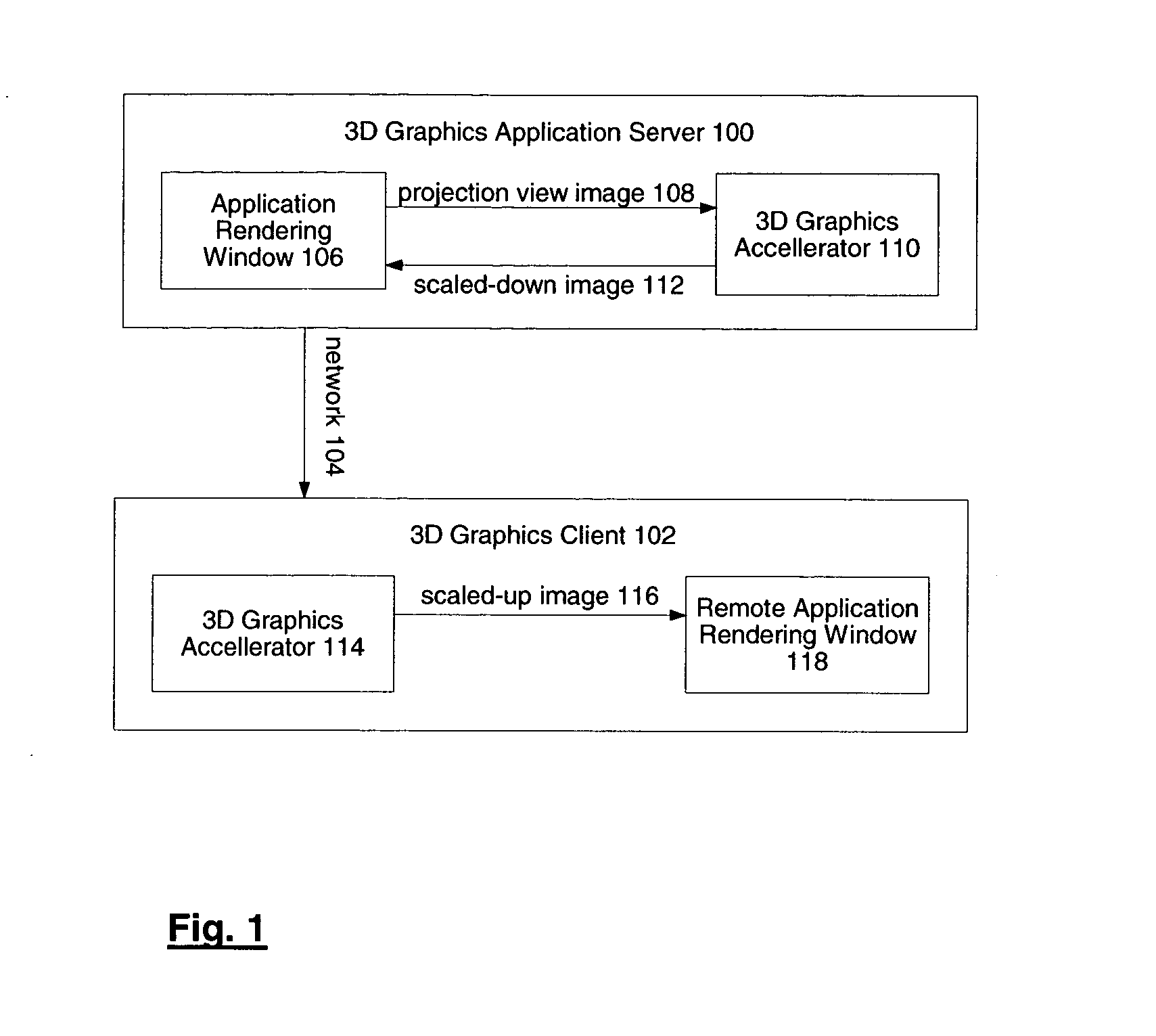 System and method for network transmission of graphical data through a distributed application