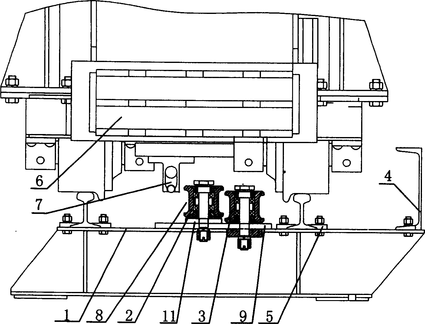Turning mechanism of consecutive mining tractor