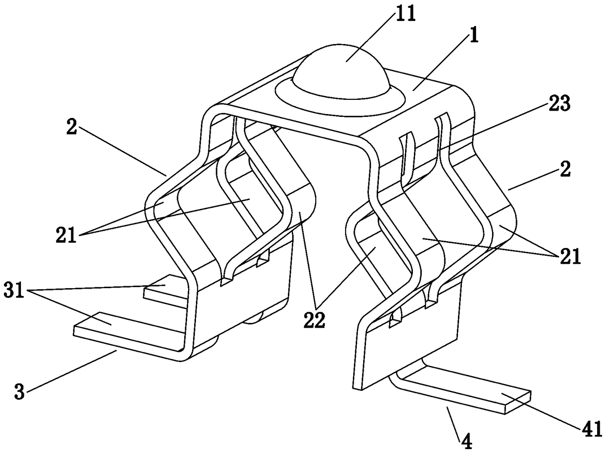 Metal elastic contact