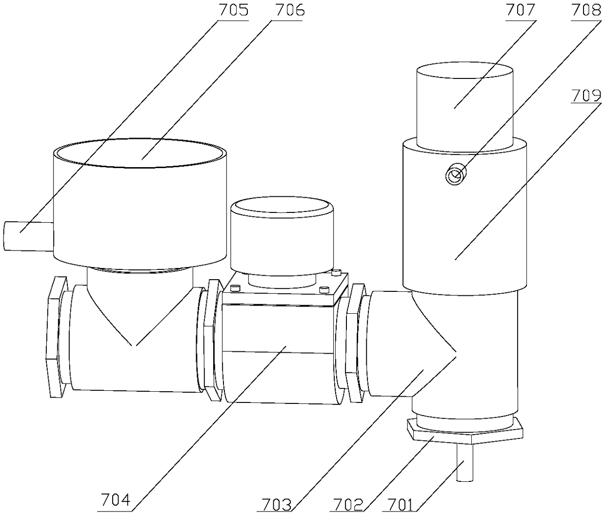 Hydraulic water cylinder rapid action mechanism for automatic assistance bed urinal