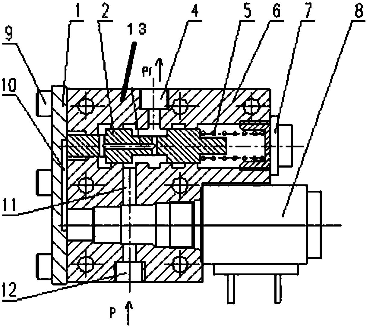 Inversely-proportional pressure relief valve for vehicle integrated transmission box