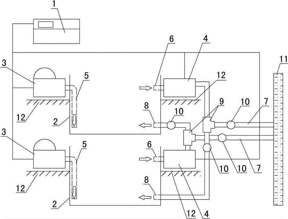 Concrete sleeper curing cooling system and curing cooling method