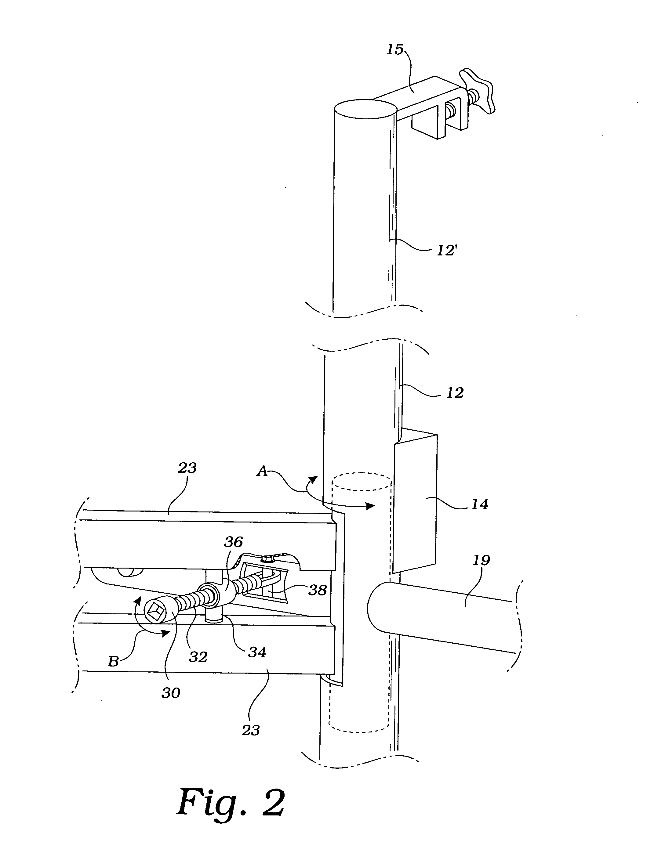 Vehicle exterior material clamping apparatus with scissors-like closure motion