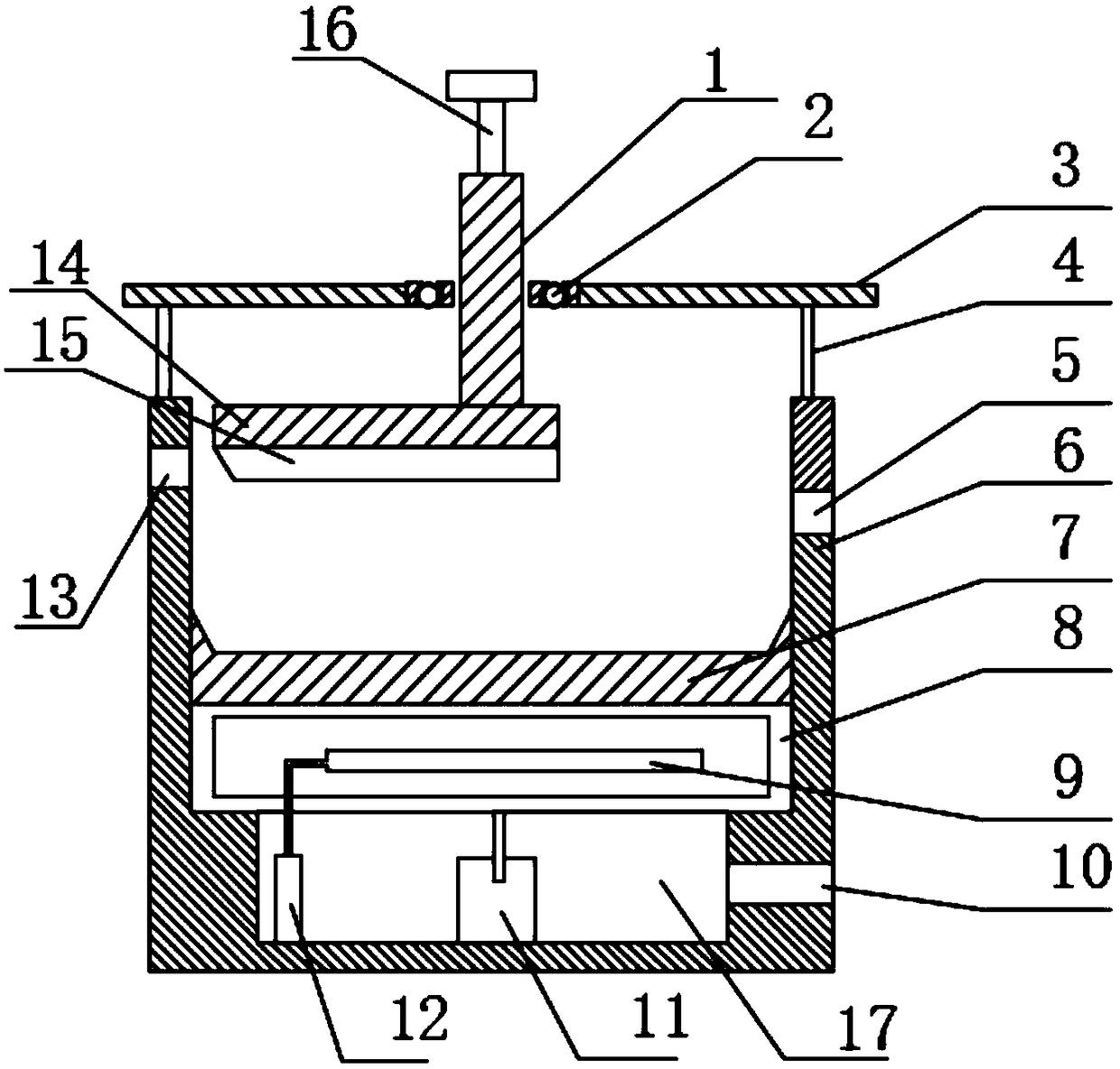 Sludge slag collecting device after sewage treatment