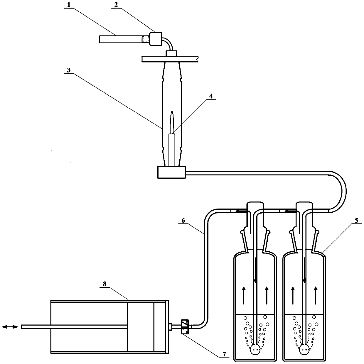 A kind of detection method of arsenic element content in mainstream cigarette smoke