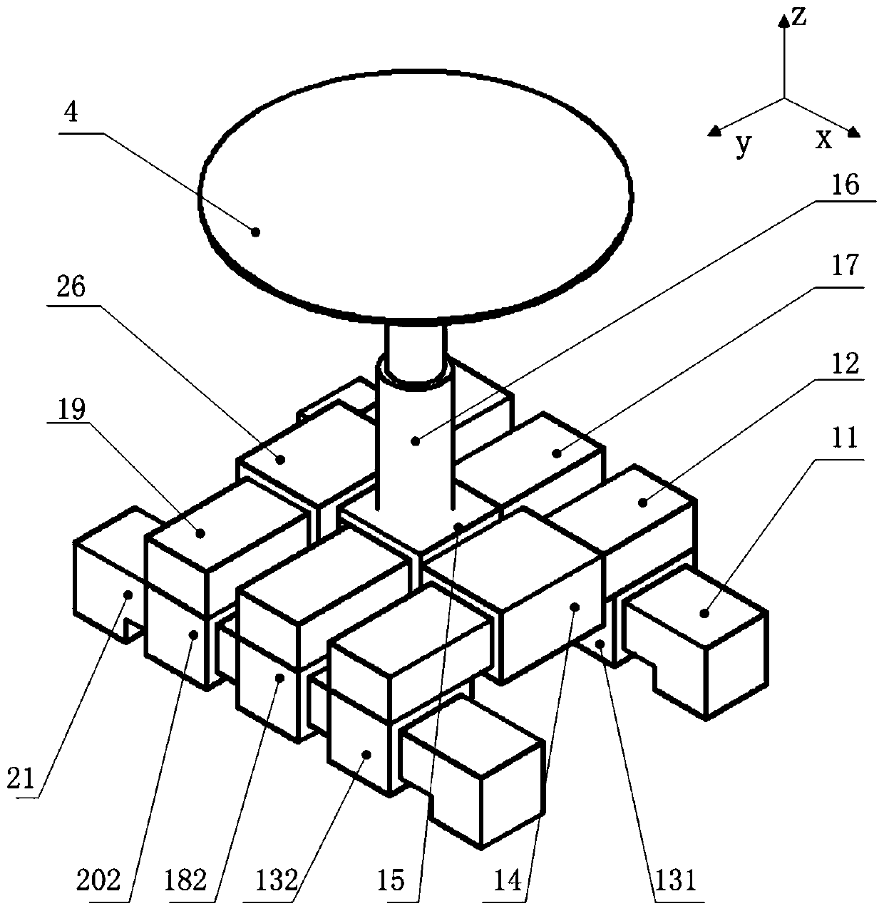 Double-supersatellite platform test device based on the integration of air-floating ball and journal bearing