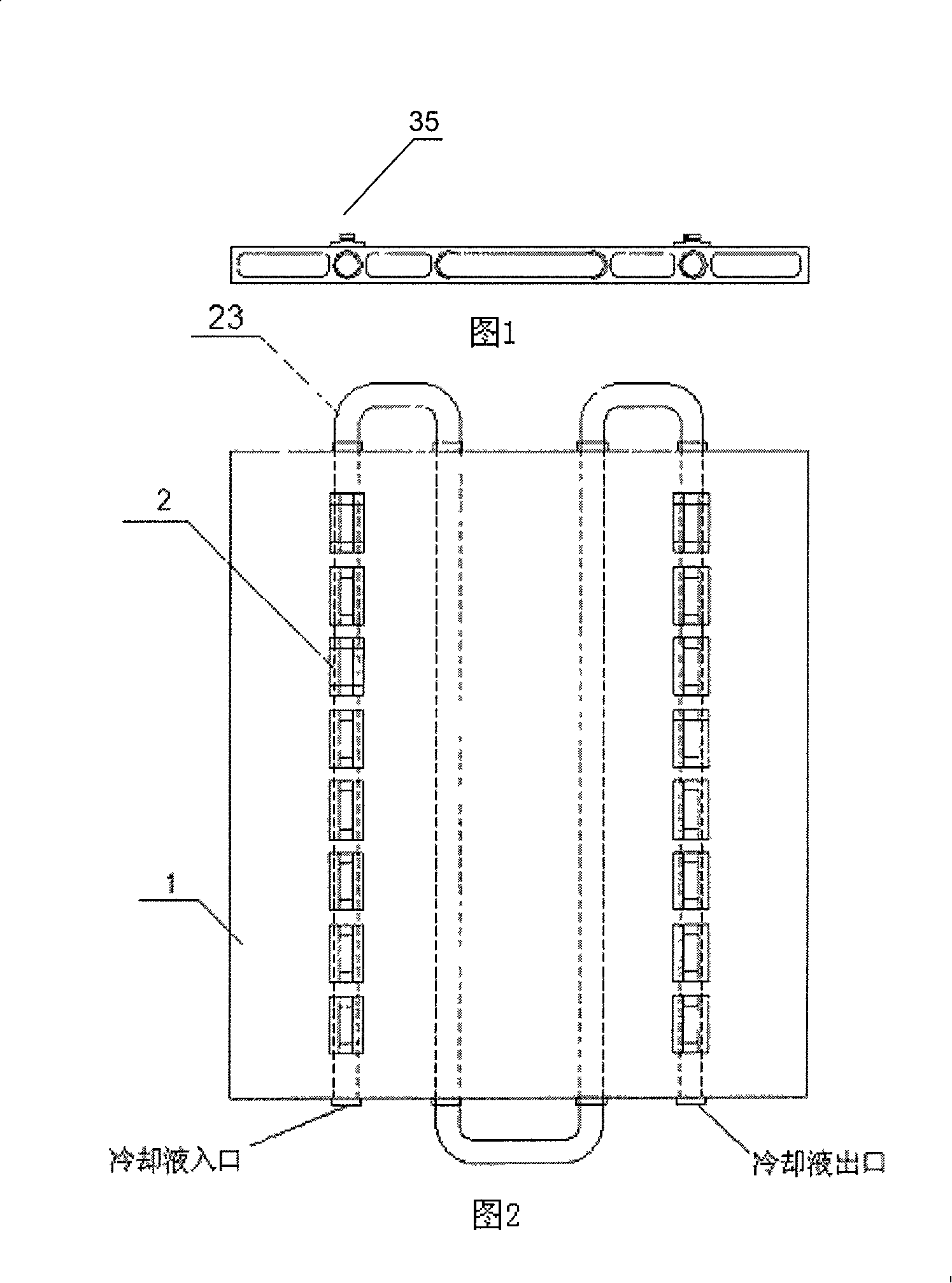 Heat radiation method for high-power electronic part and heat radiation device using this method