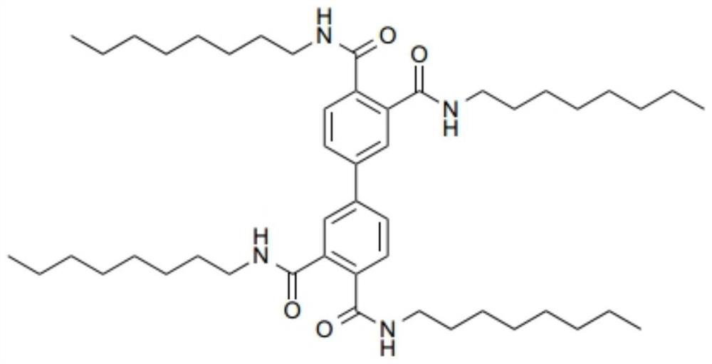 3,3',4,4'-biphenyl tetraformyl tetraoctylamine, and preparation method and application thereof