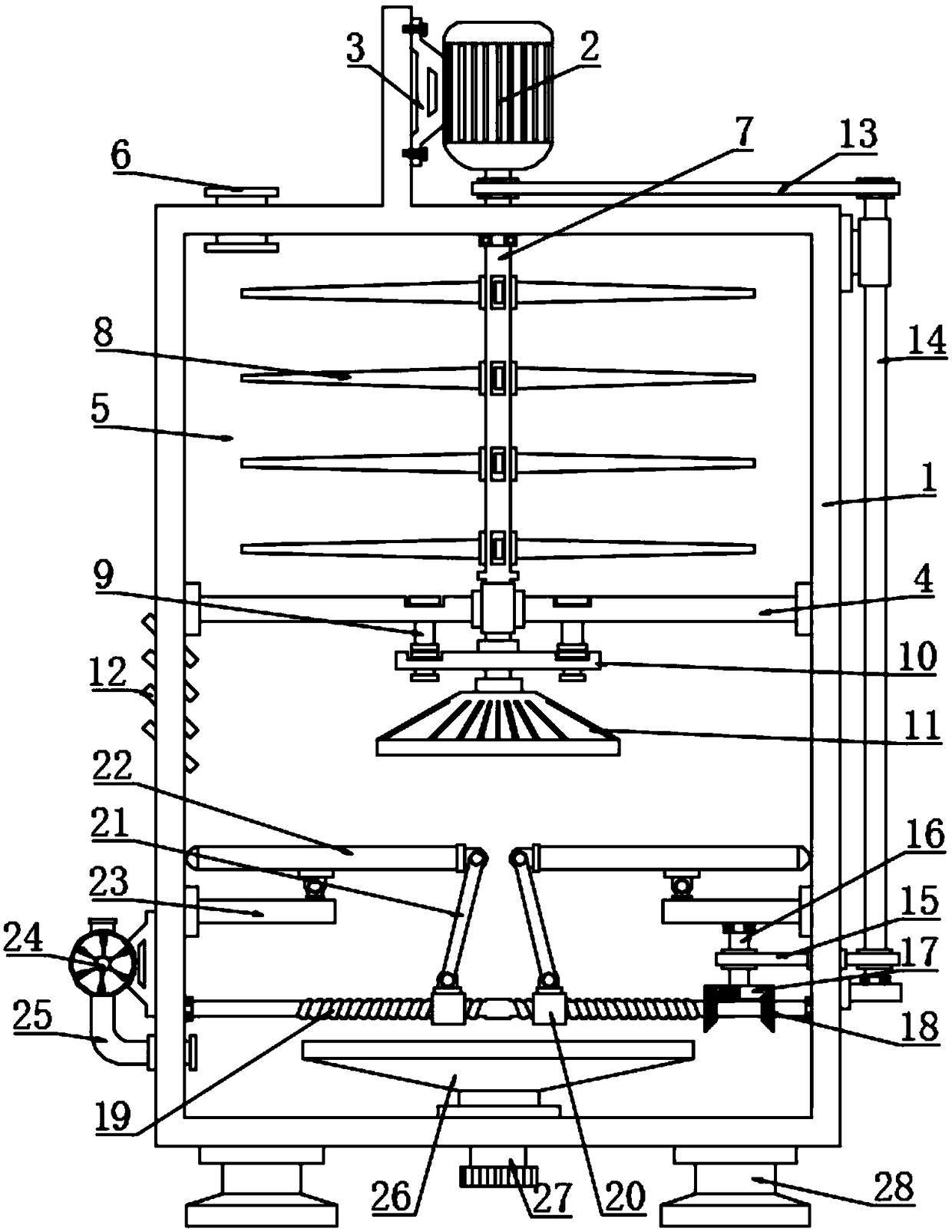 Agricultural unhulled rice drying device