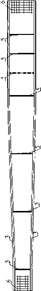 Variable cross-section box type rod piece and application thereof