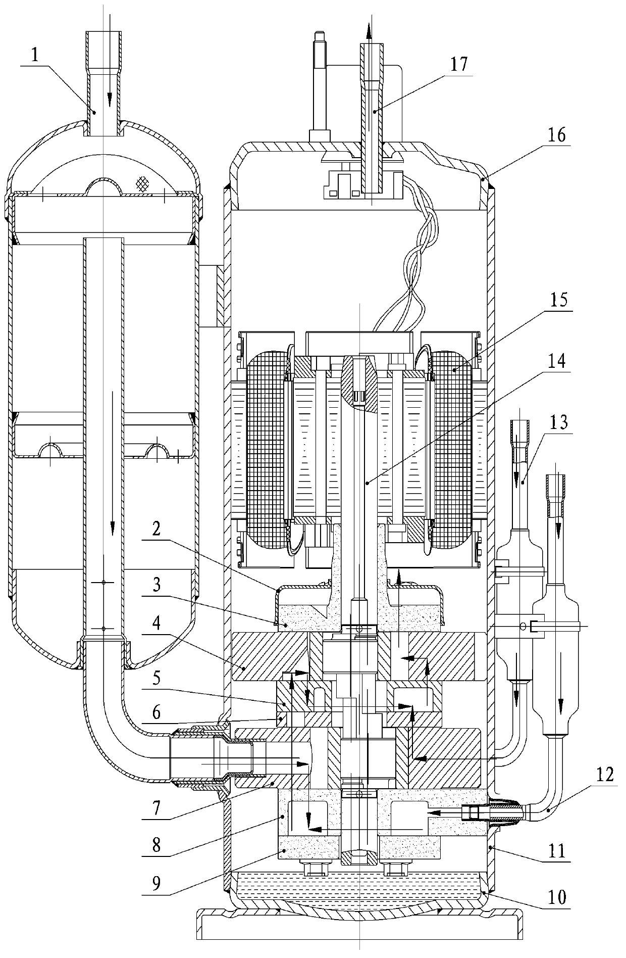 Compressor and air conditioner with same