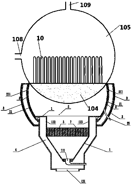 A medical liquid gas steam generator for health care products with radially changing diameters of connecting pipes