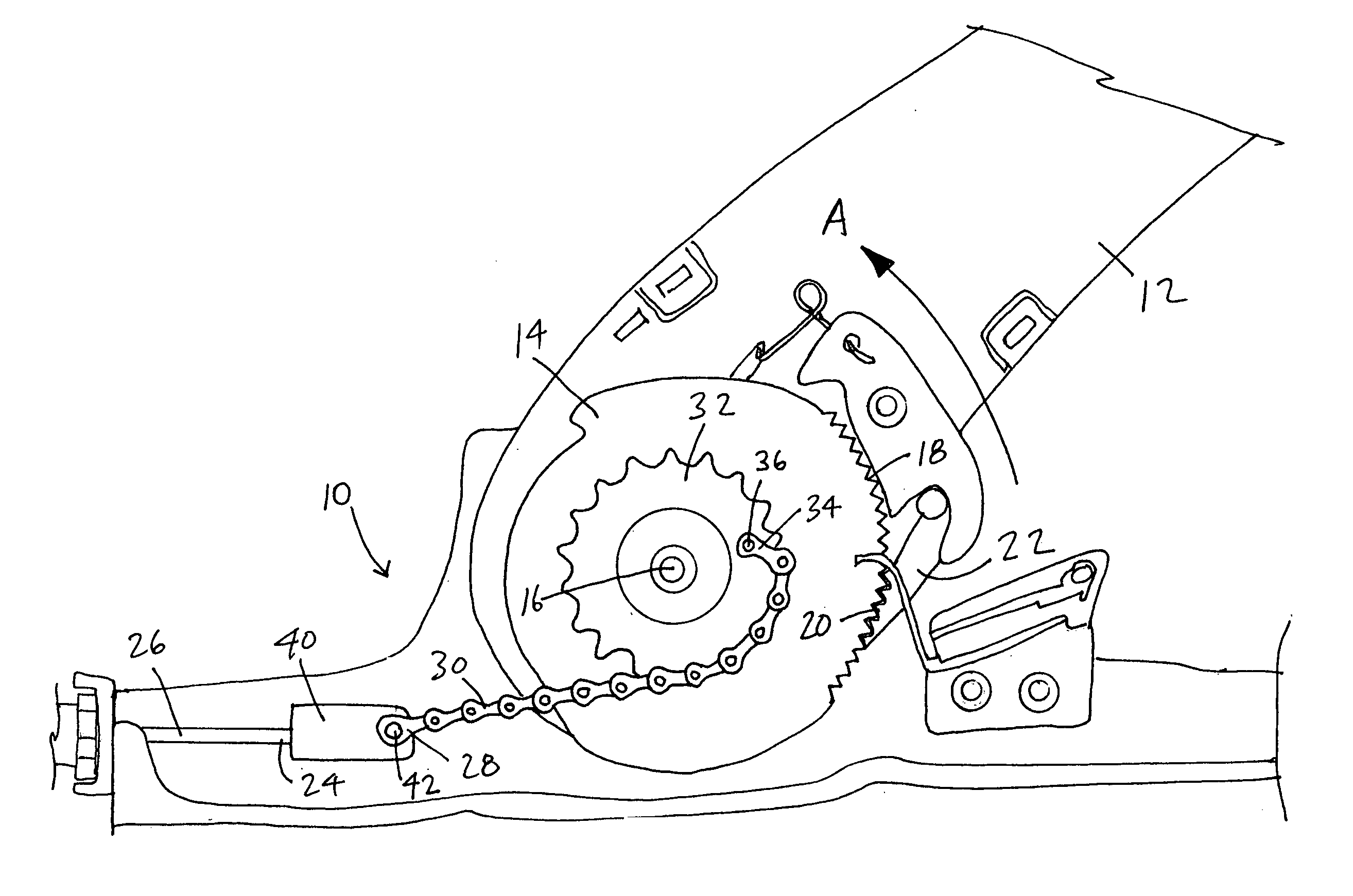 Motor vehicle cable assembly having segmented chain cable end