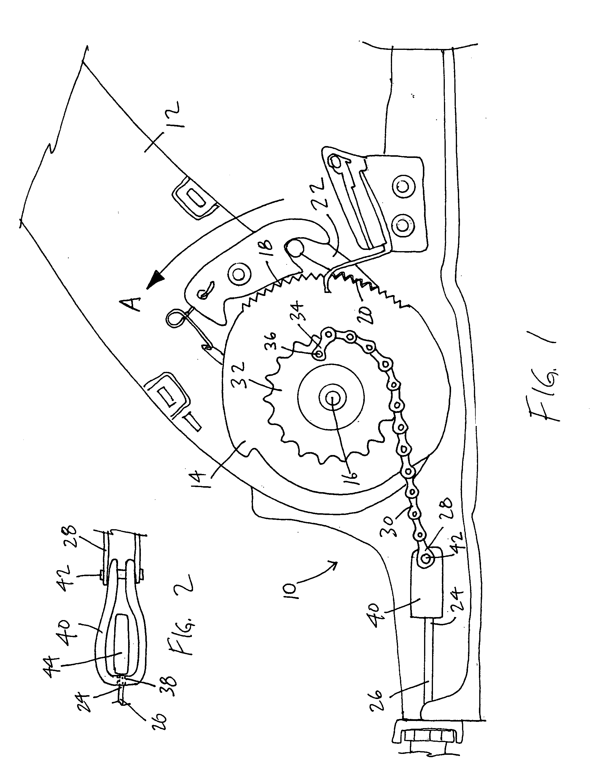 Motor vehicle cable assembly having segmented chain cable end