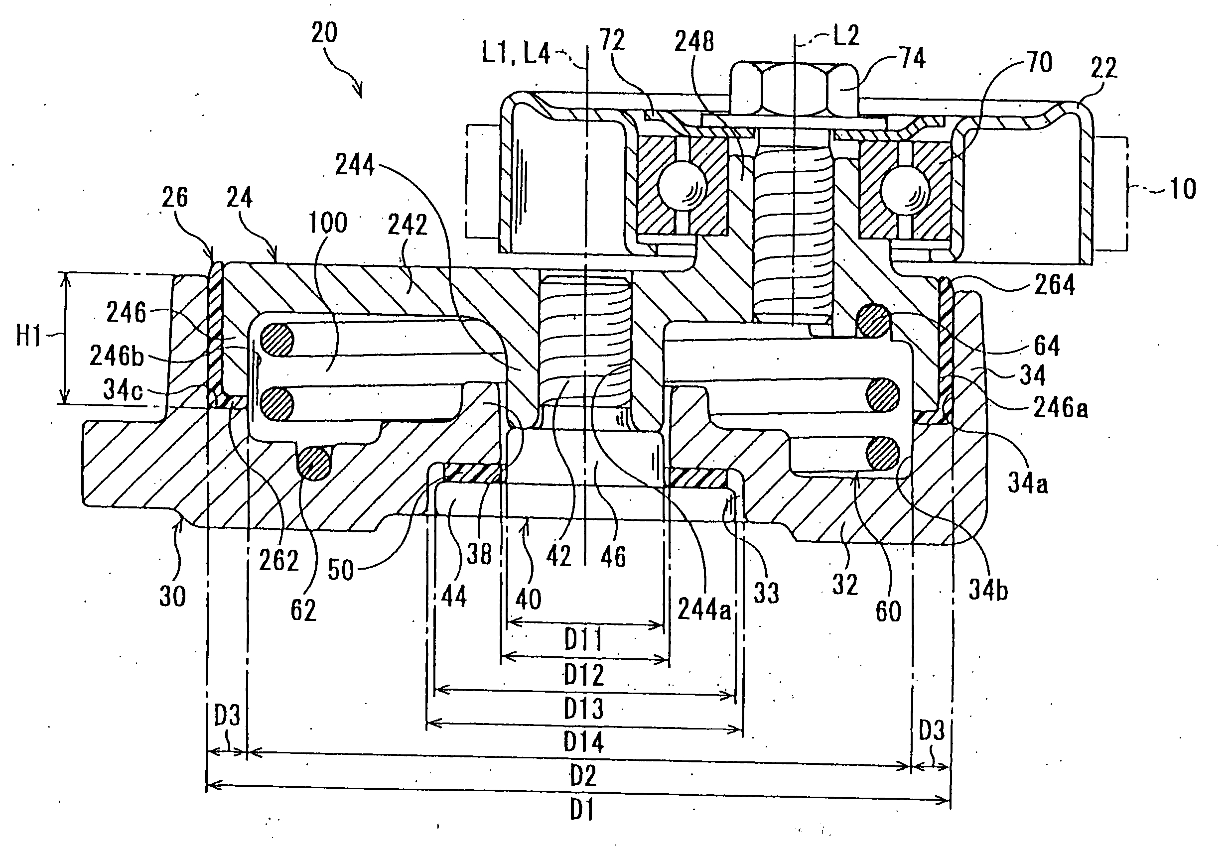 Thin autotensioner