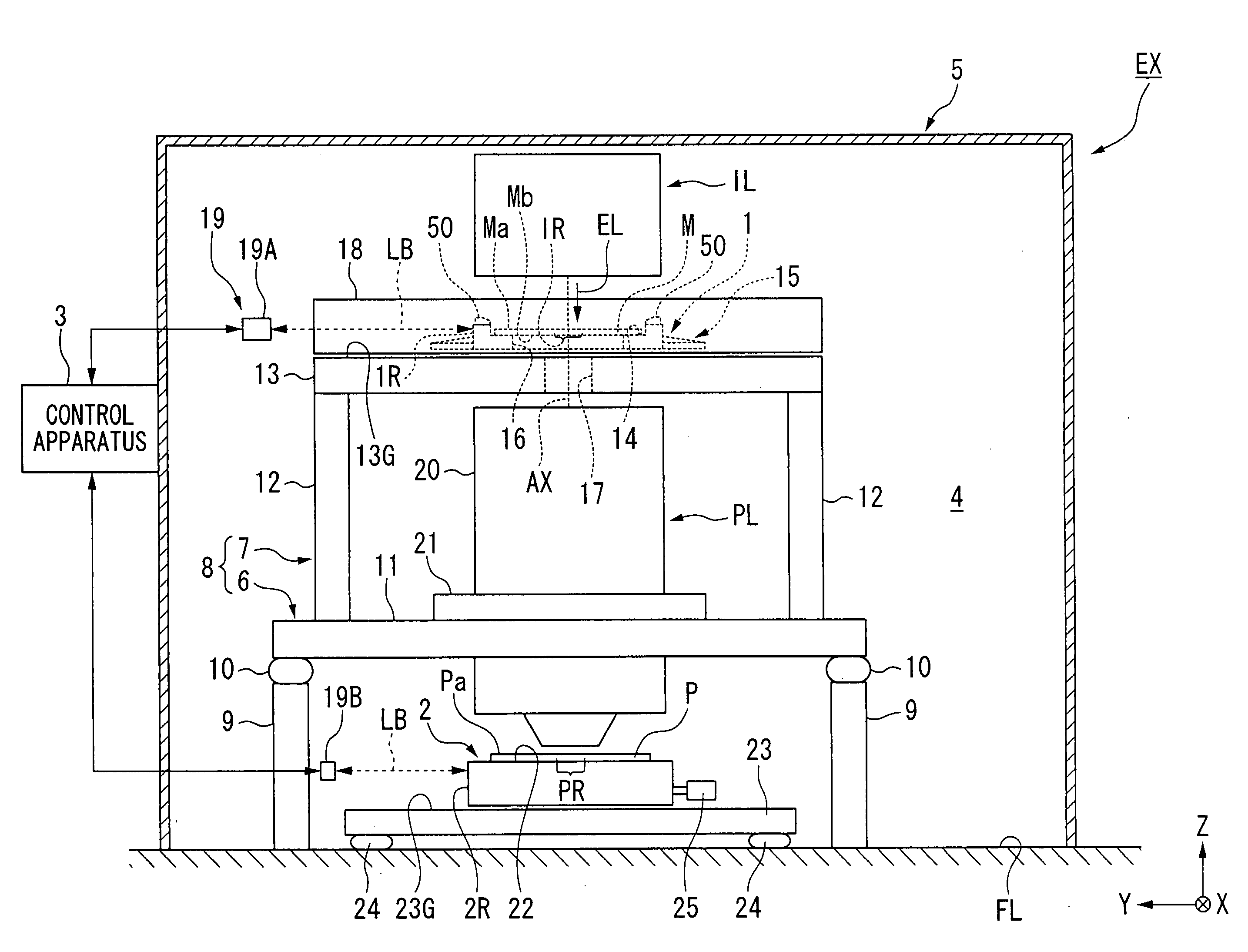 Stage device, exposure apparatus and method of producing device