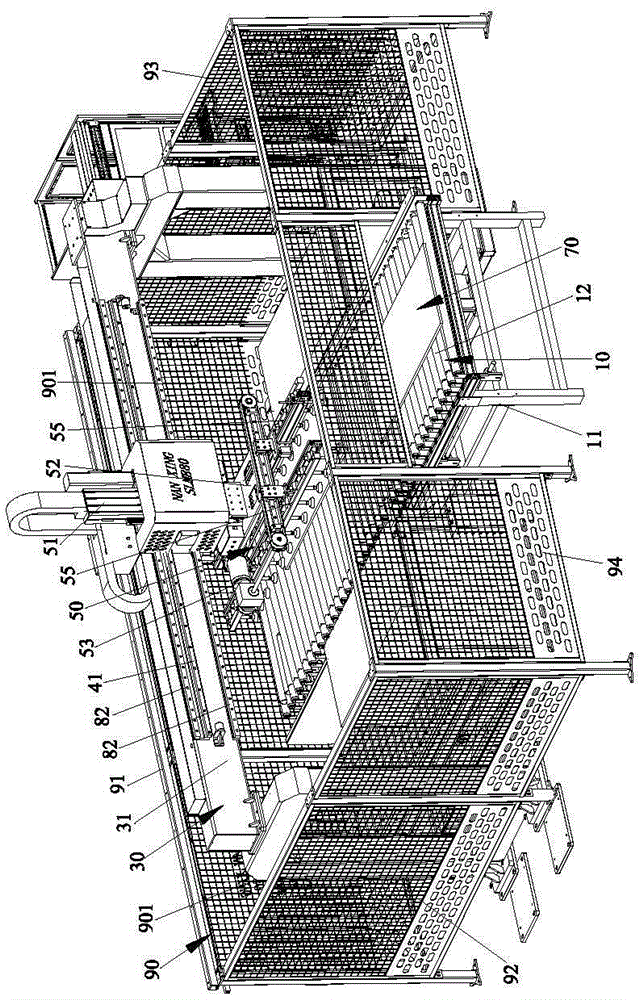 Gantry type sheet feeding and discharging manipulator for woodwork