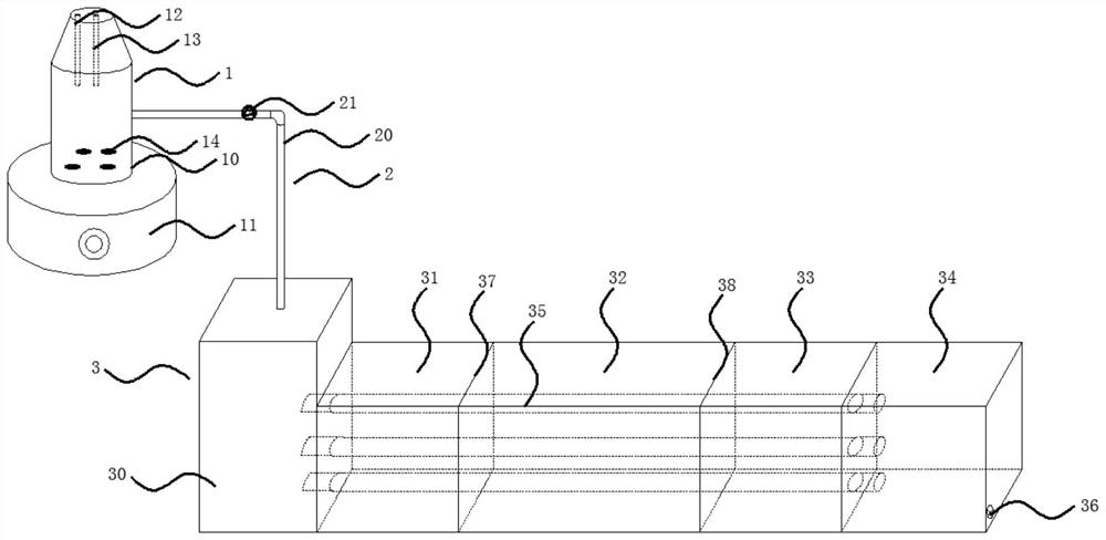 A device for flow-through fish exposure test