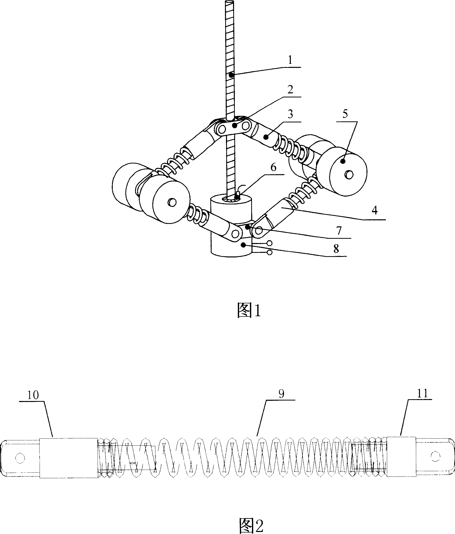 Mechanical frequency-shift type power shock absorber and control method