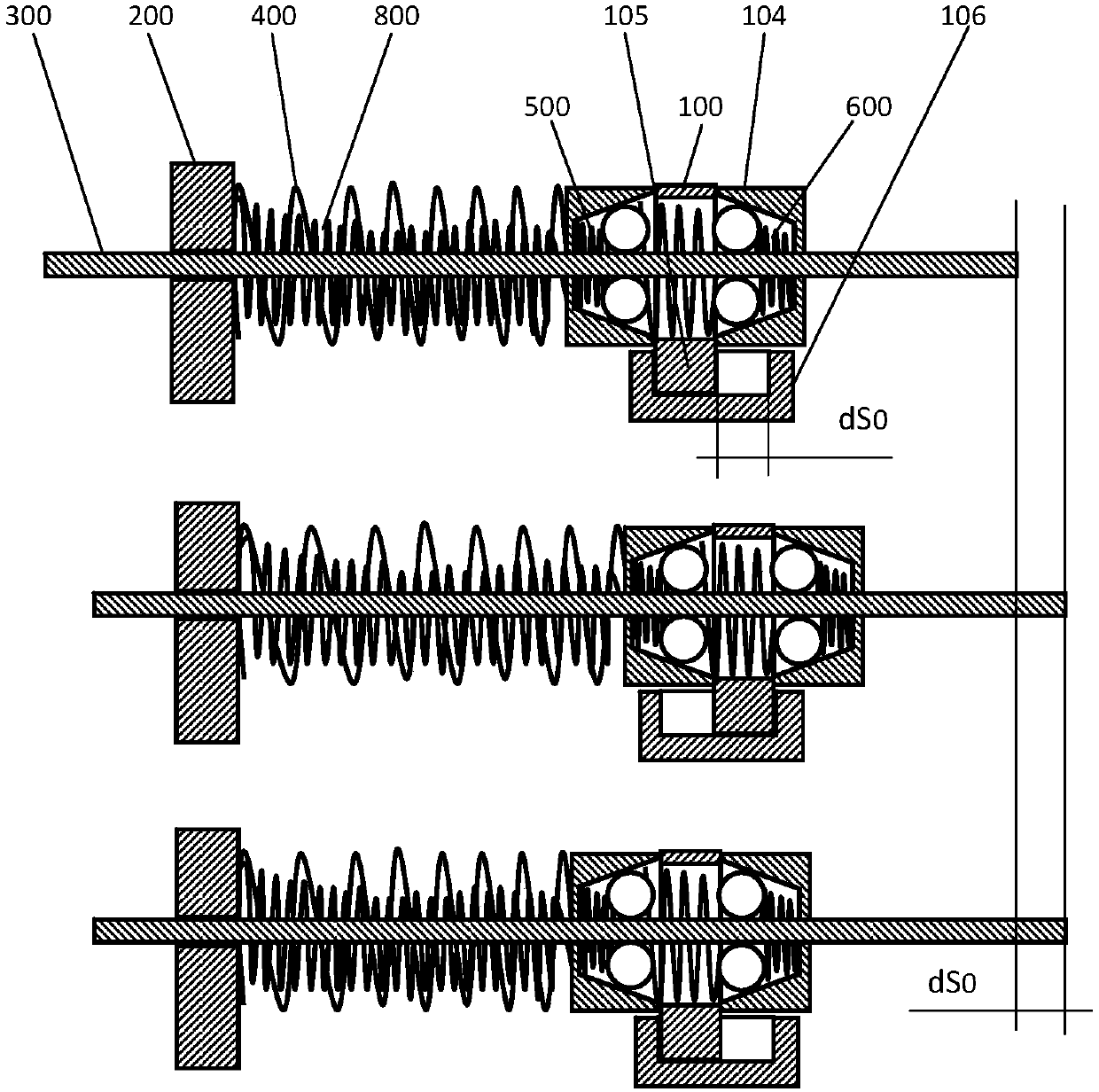 Actuator suitable for magnetic field environment, piston type injection device and control method