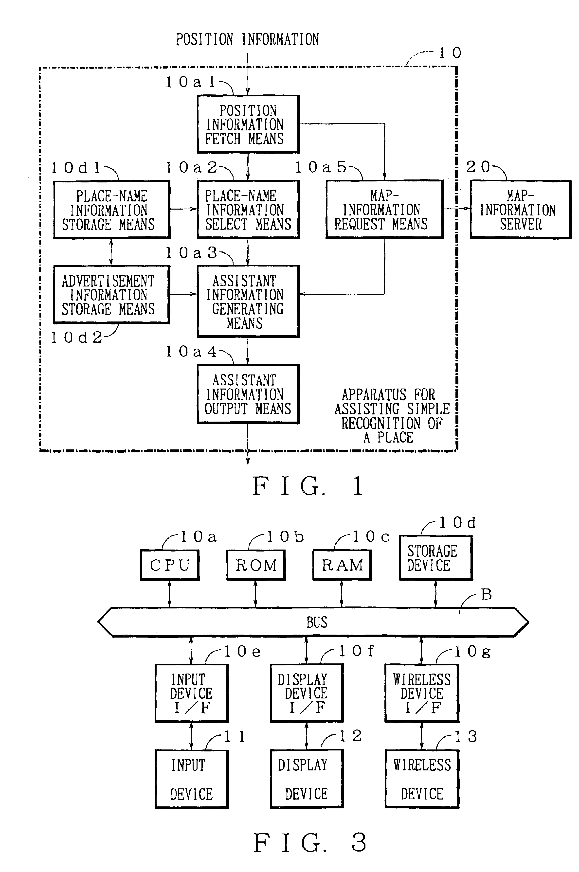 Apparatus for assisting simple recognition of a position and program for assisting simple recognition of a position