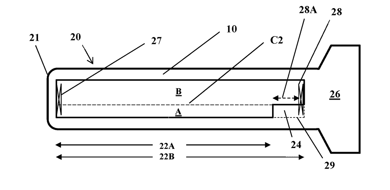 Slotted battery cavity for multiple cell sizes