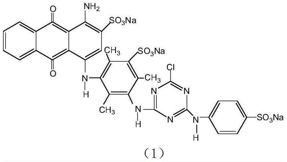 A kind of method for preparing blue reactive dye