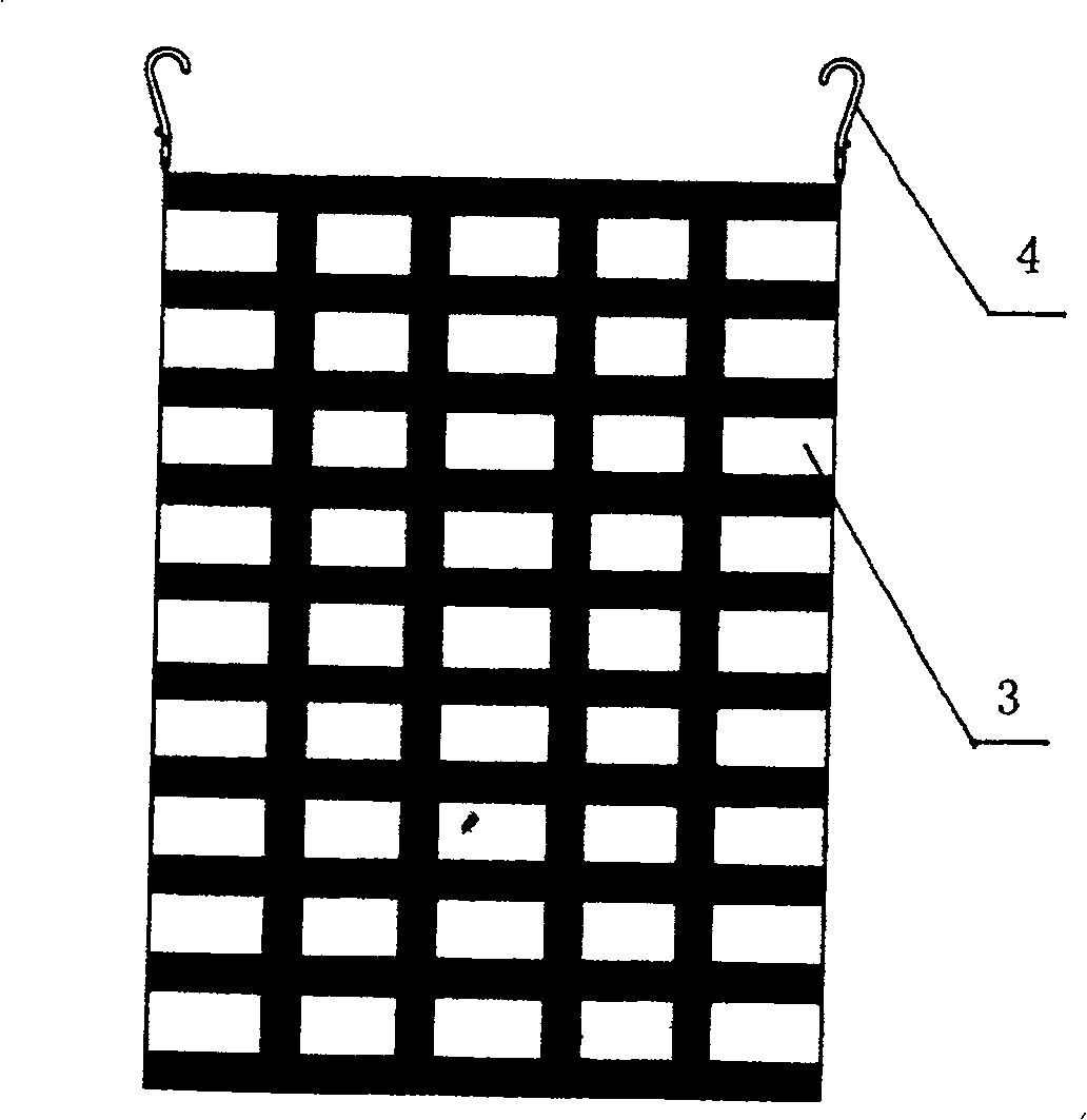 Packaging mesh bag capable of automatic unhooking and removing, and operation method thereof